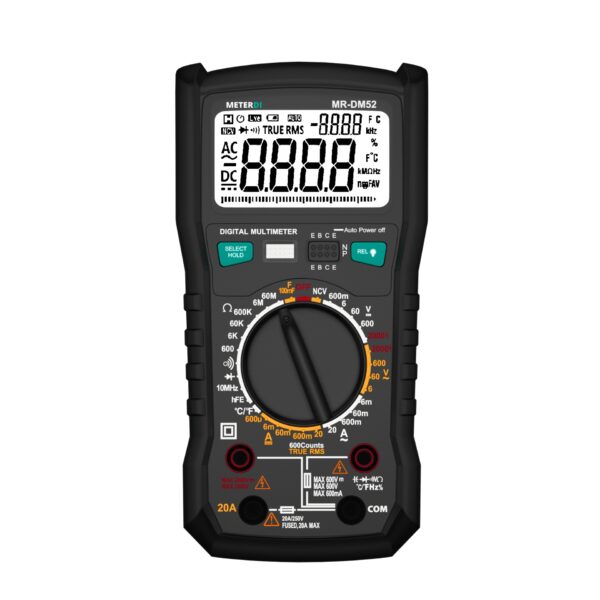 METERDI Digital Multimeter MR-DM52 for precise voltage, current, and resistance measurements.