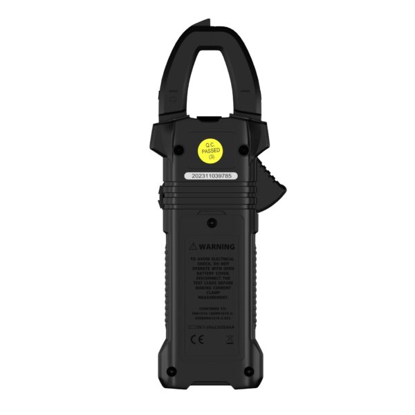 Rear view of Digital AC/DC Clamp Meter MR-CM34 showcasing the back design and build quality.