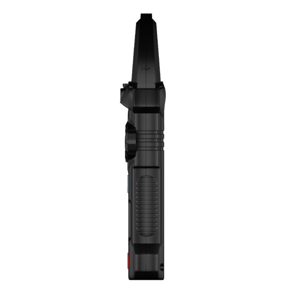 Side view of Digital Clamp Meter MR-CM34 showing its ergonomic design and clamp mechanism.