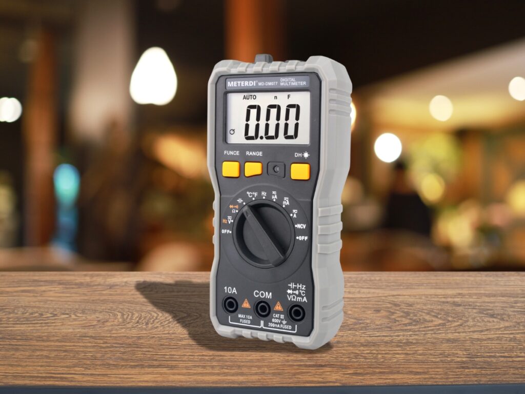 Digital multimeter is used for electrical testing and accurate measurements.